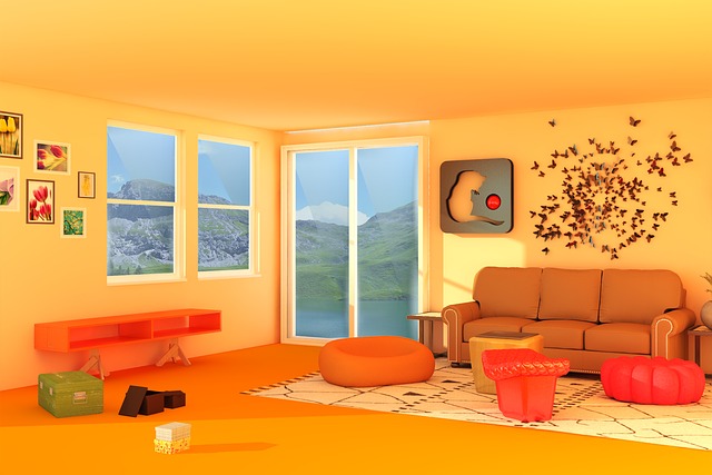 oranžová místnost